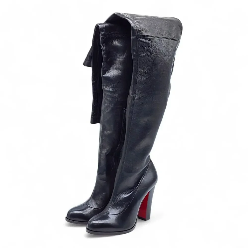 Christian Louboutin Kiss Me Gena Leather Over the Knee Boots EU 37 US 6.5 $1795